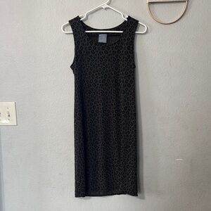 Chic Black Patterned Midi Dress